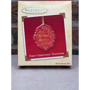 Hallmark Keepsake Ornament First Christmas Together Acrylic 2003 Holiday Memory